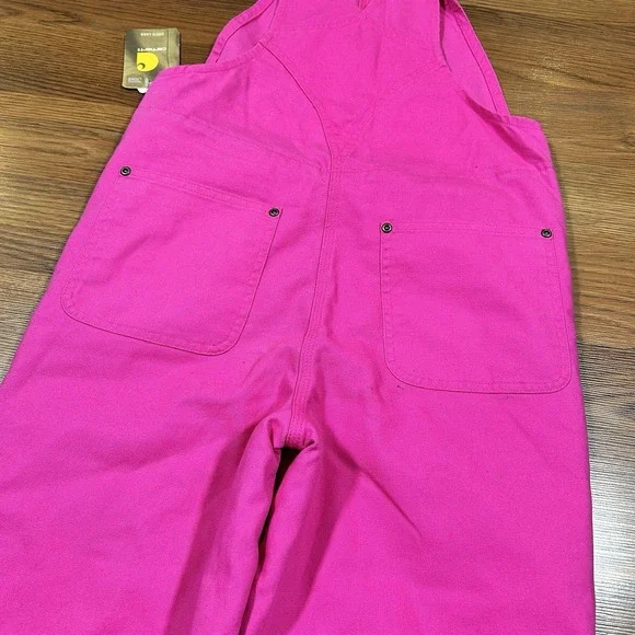 NWT Carhartt Insulated Overalls Coveralls Bibs Girls Size 12 Raspberry Rose Pink